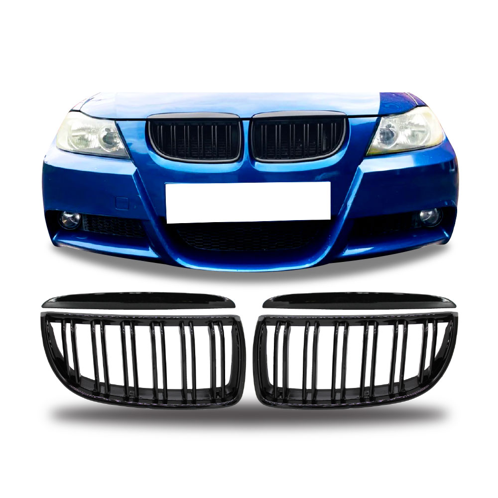 BMW E90 MK1 2005-2008 PRE-FACELIFT M4 GRILLS GLOSS BLACK-BMWE90G