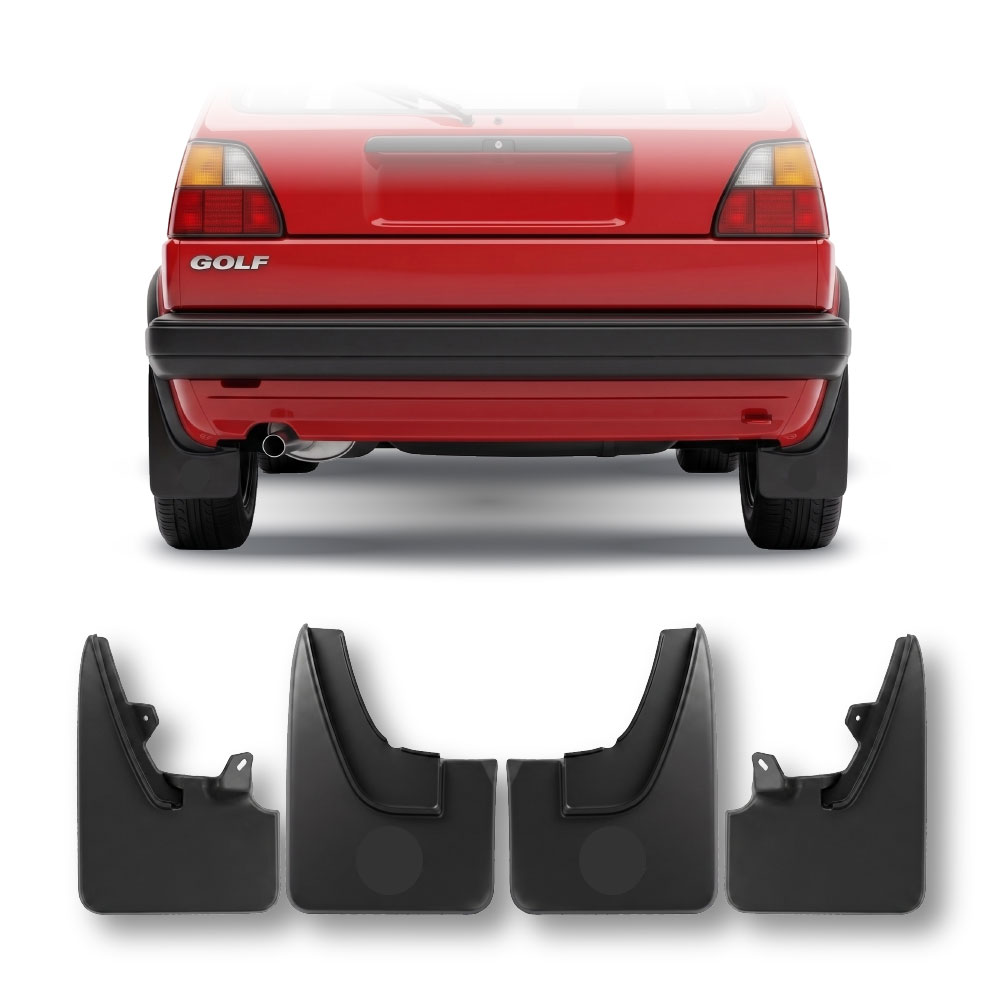 GOLF 2 + JETTA 2 MUDFLAPS 4 PIECE SET WITHOUT LOGO SS-MFVWG2