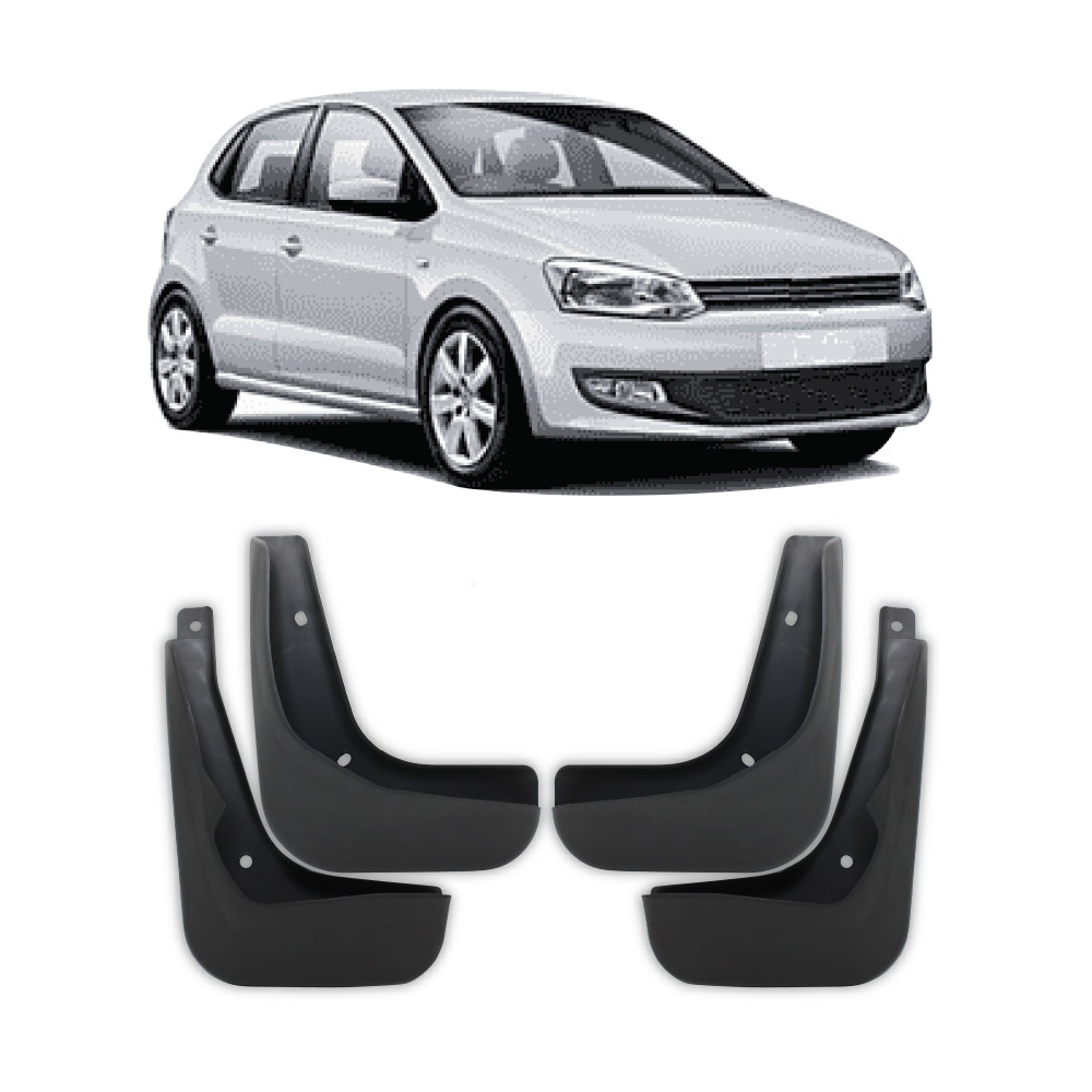 POLO 6 2010+ MK4 SHORT MUDFLAPS 4 PIECE SET-MFVWP04SCH