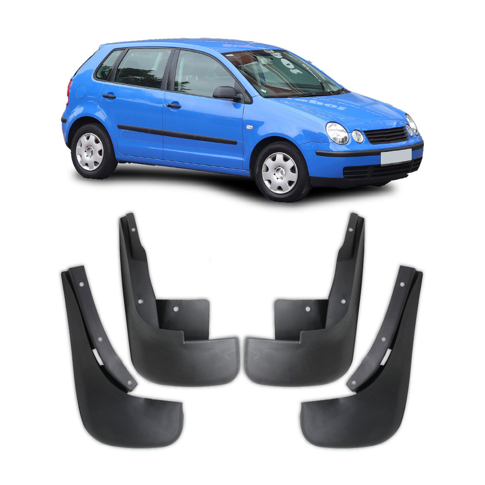 POLO VIVO 2005+ SHORT MUDFLAPS 4 PIECE SET-MFVWP02SCH