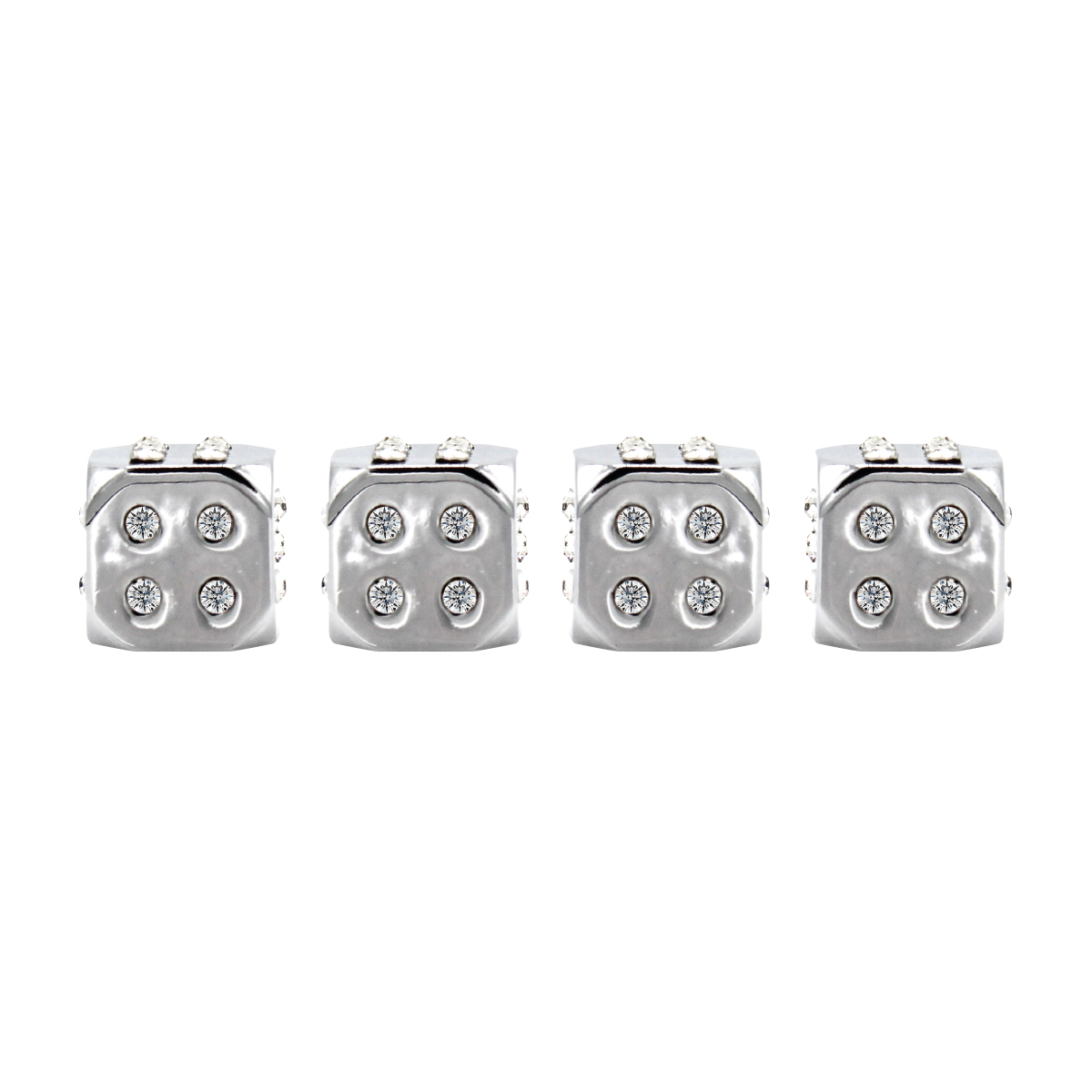 CHROME DIAMOND DICE VALVE CAPS