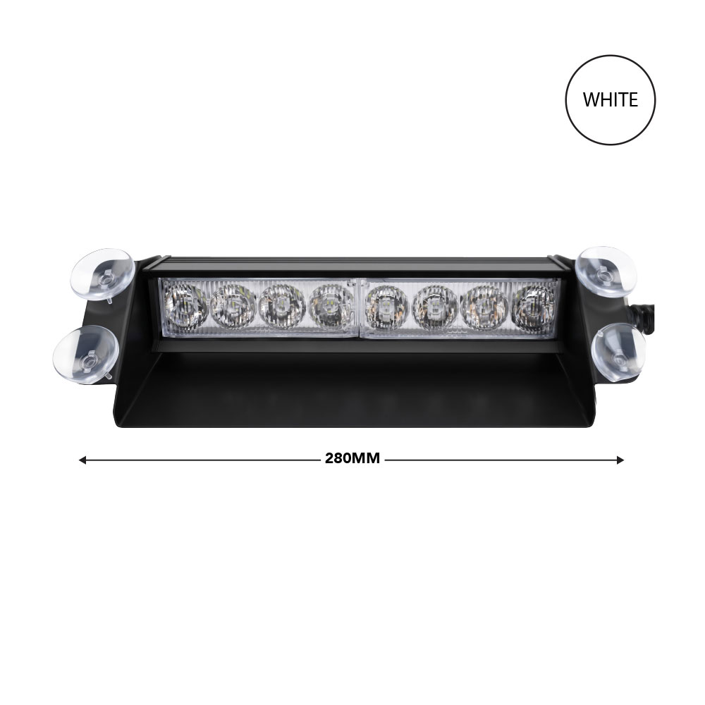 DASHMOUNT STROBE LIGHT 8 LED WHITE 280MM-STROBRHS51057W