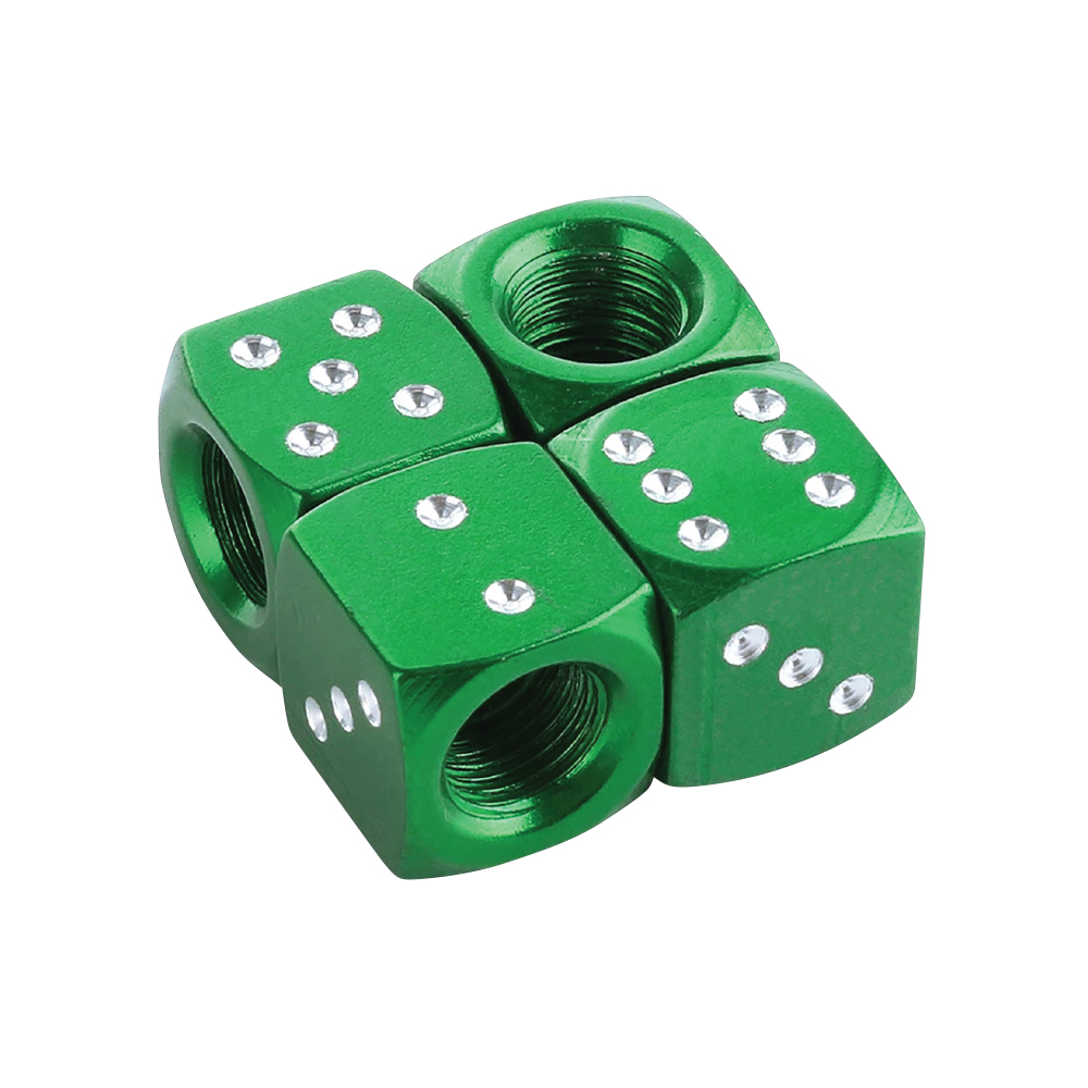 GREEN DICE VALVE CAPS-DICEZGREEN