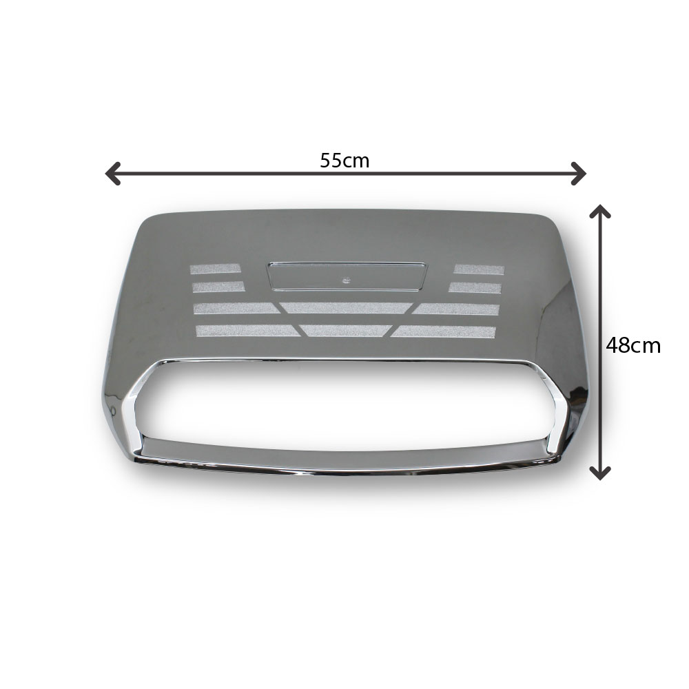 HILUX 2016+ SMALL BONNET SCOOP 55 X 48CM CHROME-D9-RHCBON