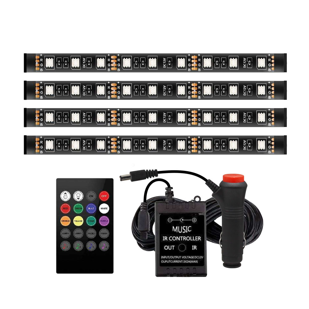 INTERIOR AMBIENT LIGHTING RGB 4 PIECE + REMOTE-DRL-LED12