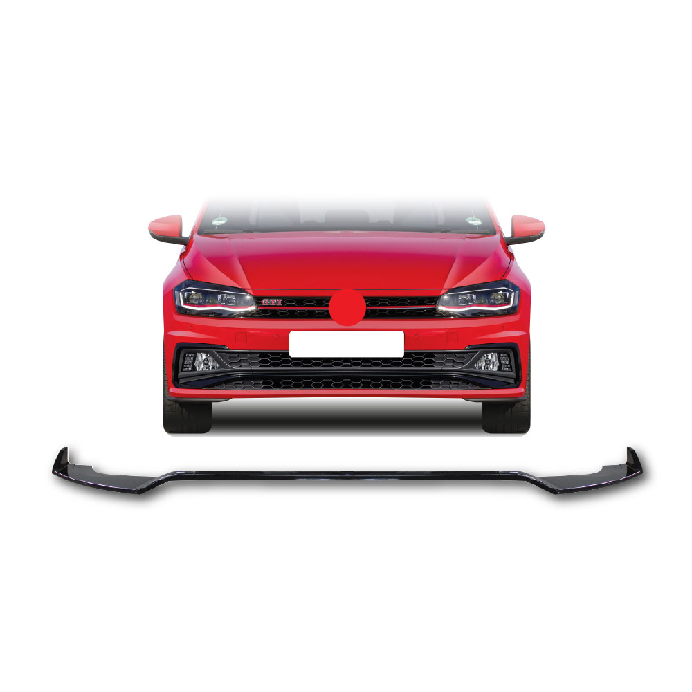 POLO 8 TSI MAXTON 1 PIECE FRONT LIP SPOILER GLOSS BLACK-PFSP9TSIABT