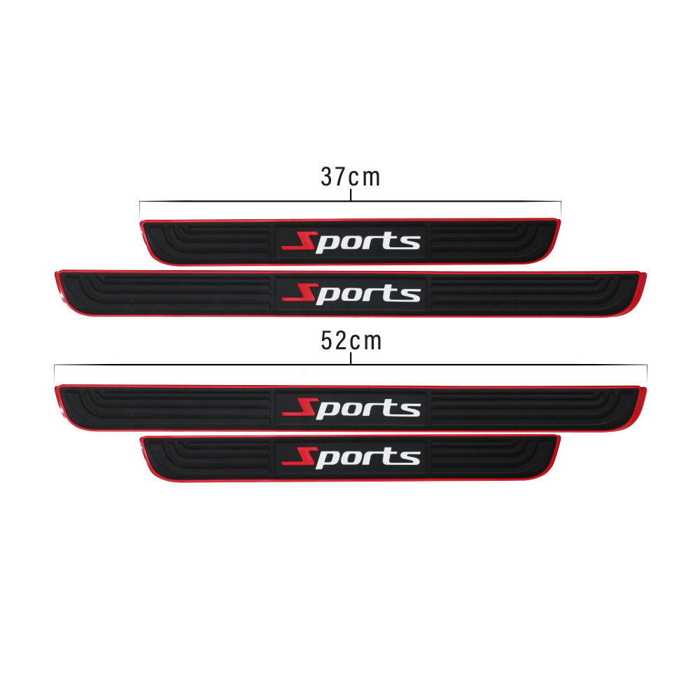 SPORTS SILICONE STEP SILL BLACK WITH RED 4 PIECE-STEP1BLK