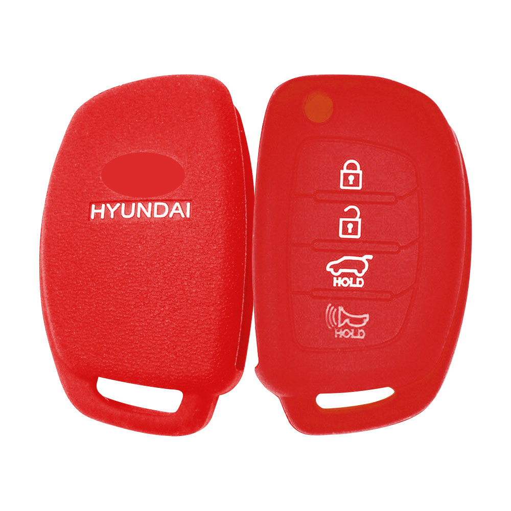 HYUNDAI 4 BUTTON SILICONE KEY FOB COVER RED-KEYPOUCHHYNEW4-RED