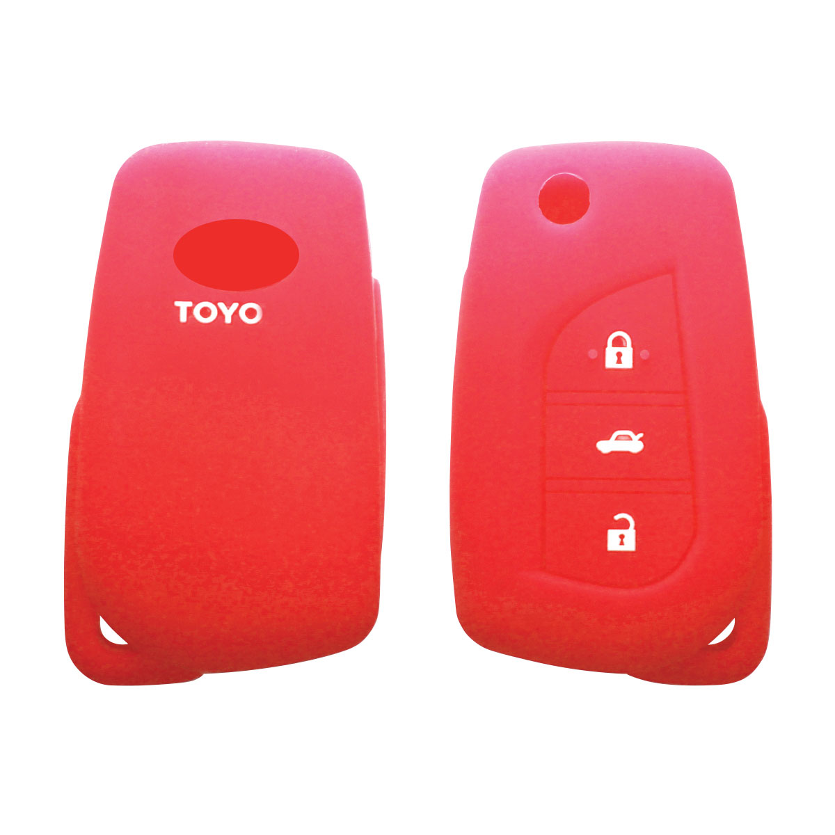 TOYOTA 3 BUTTON RED KEY POUCH NO LOGO-KEYPOUCHTOY18