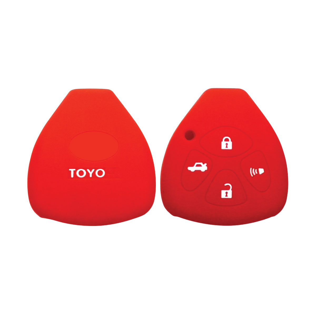 TOYOTA SILICONE 4 BUTTON RED KEY FOB COVER NO LOGO-KEYPOUCHTOY4