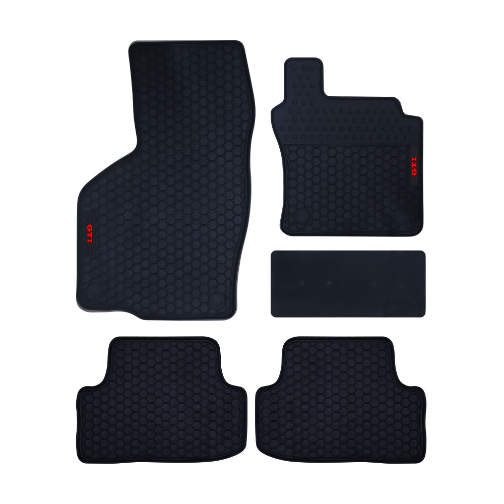 GOLF 7 + 7.5 GTI LATEX FITTED MATS RED LETTERING-MATSLGOLF7NEW