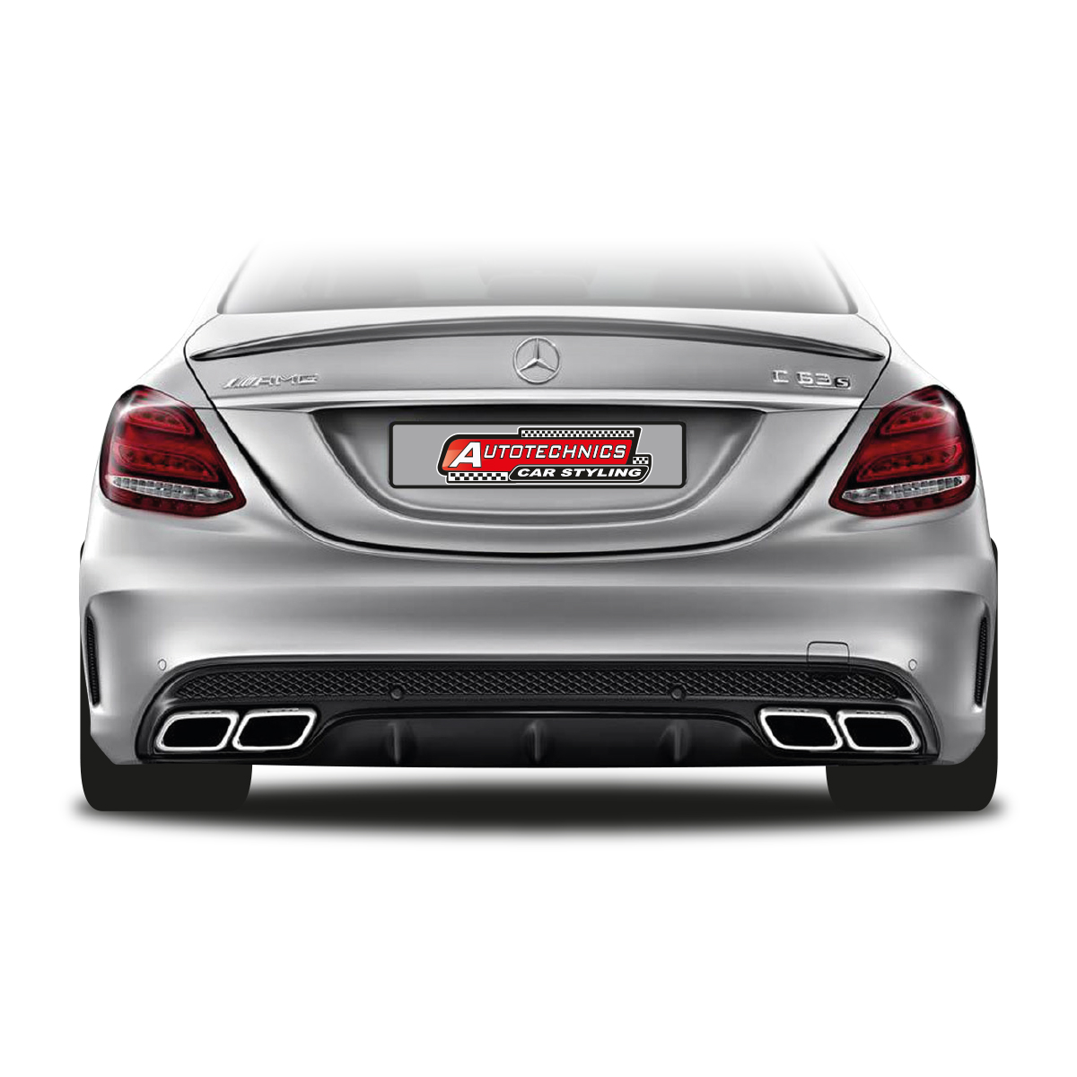 MERCEDES BENZ W205 AMG DIFFUSER WITH TAILPIPES-W205DIFFAMG