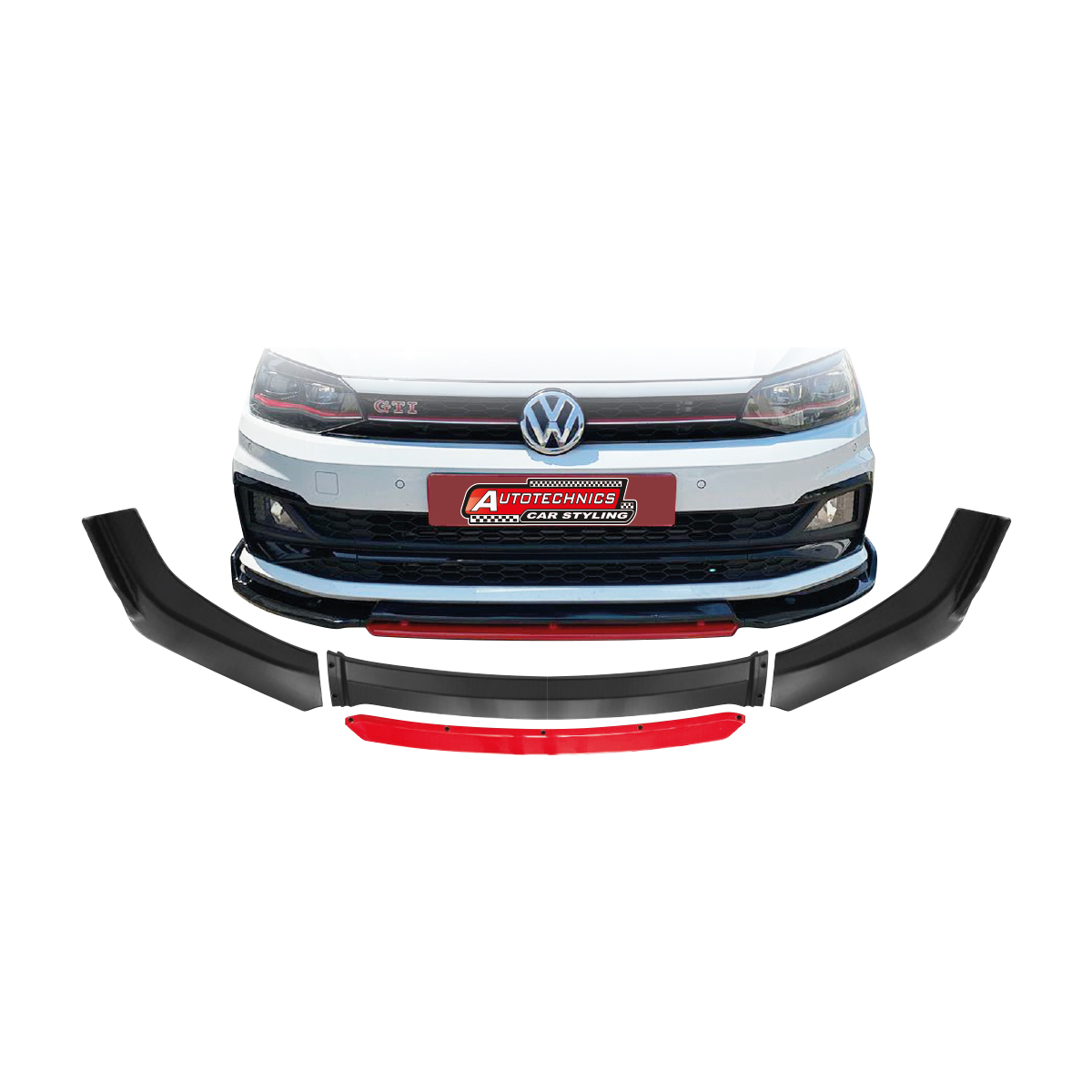 POLO 8 2019 4 PIECE DOUBLE DECK FRONT LIP RED-PFSP9TSIRED