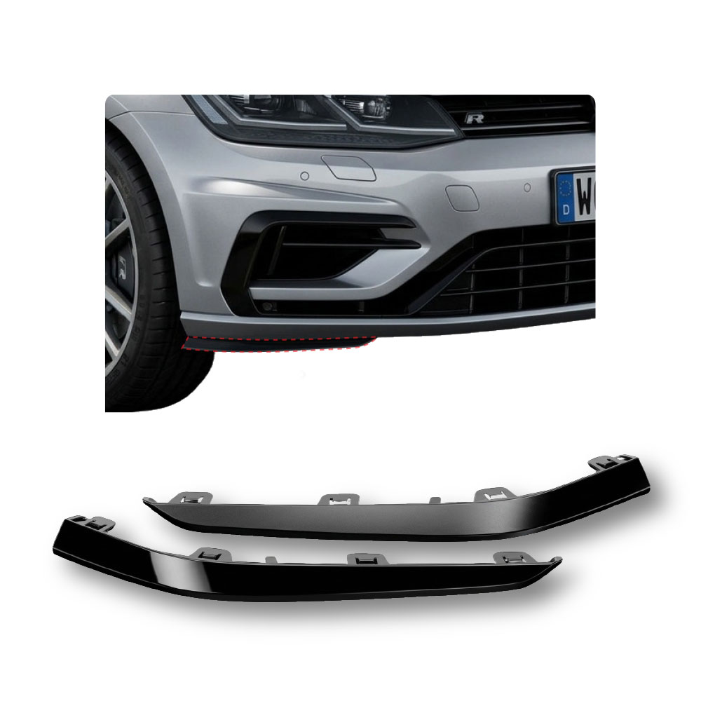 GOLF 7.5R OE BUMPER SPLITTERS 2 PIECE GLOSS BLACK-PFSP914GTI