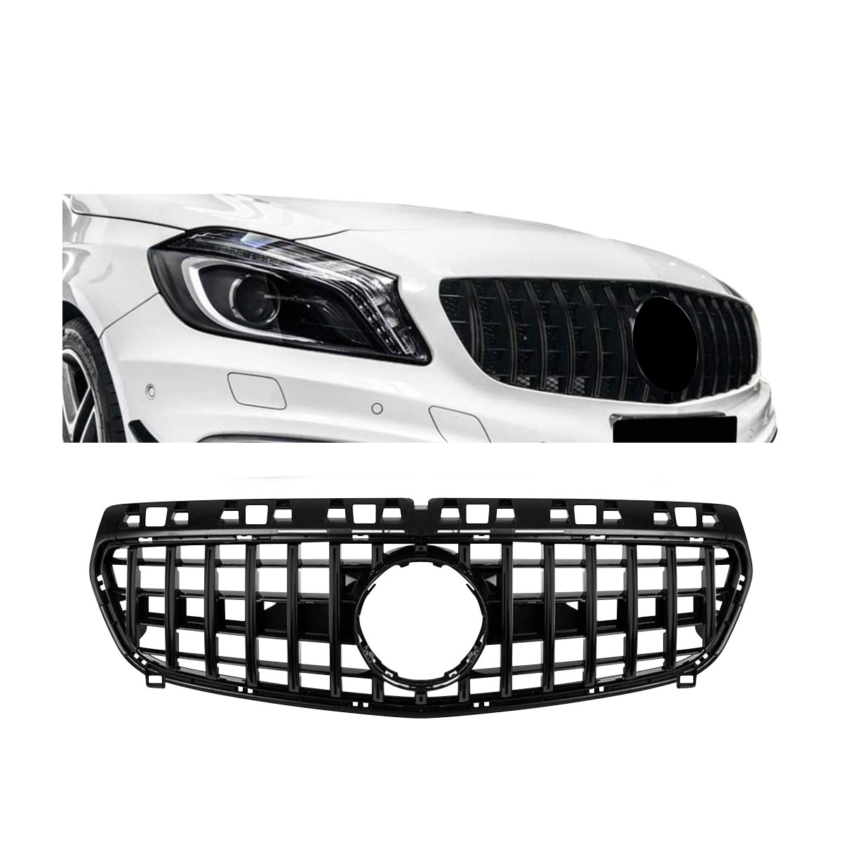 MERCEDES A CLASS W176 GT GRILL GLOSS BLACK-W176GRIILLGT