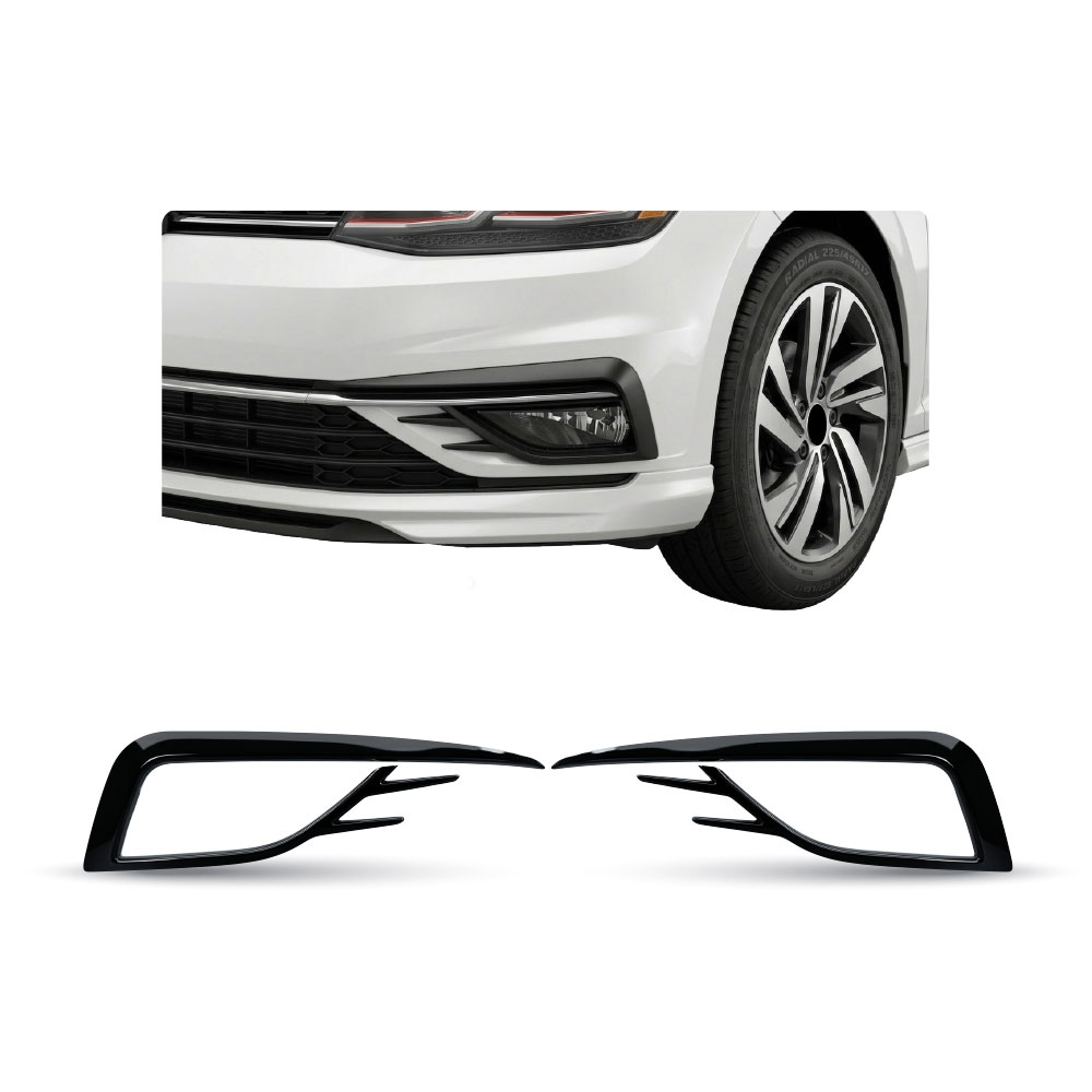 GOLF 7.5 TSI 2017+ FRONT BUMPER CANARDS 2 PIECE GLOSS BLACK-PFSP914CAN