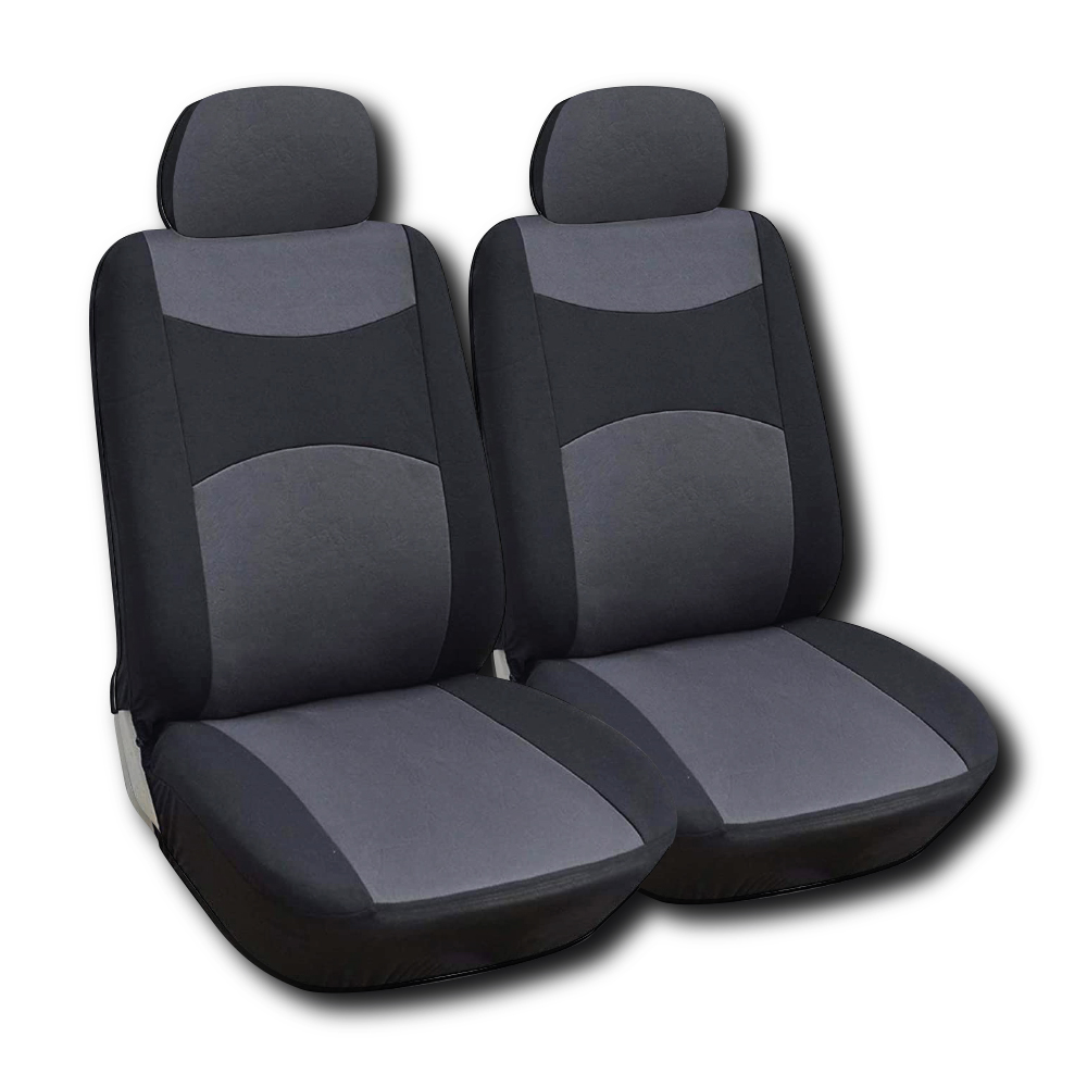 BLACK & GREY 2 DOOR SEAT COVERS FOR SINGLE CAB BAKKIES-SEATCOVER2DBGY