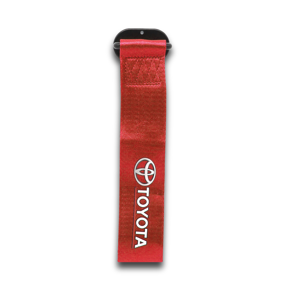 TOYOTA EMBLEM RED STICK ON TOW STRAP-TOWBELTOMP