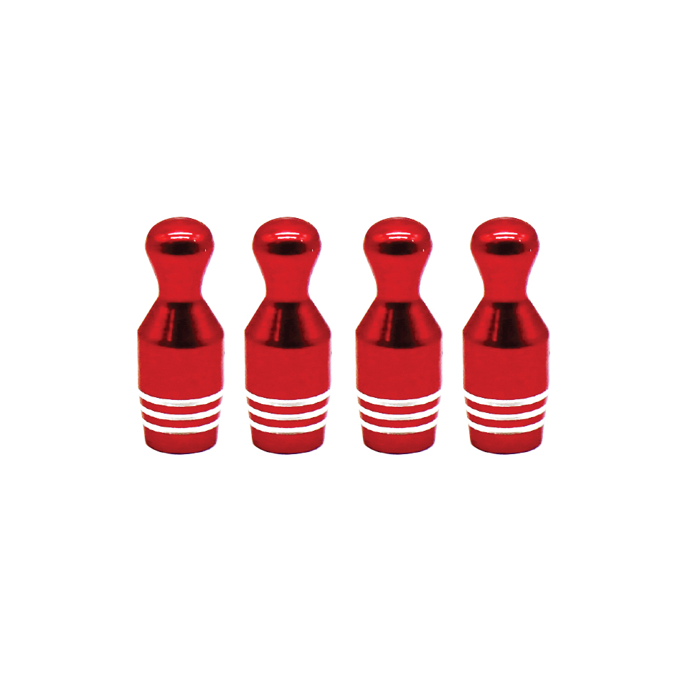 RED BOWLING PIN VALVE CAPS-VCAPBOWLING