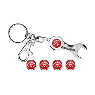 TOYOTA RED VALVE CAPS SPANNER SET-V/CAP+KEY1