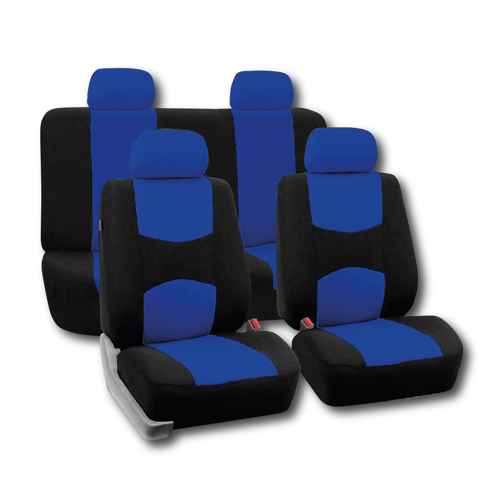 UNIVERSAL BLACK AND BLUE 4 DOOR SEAT COVERS-SEATCVRRACING