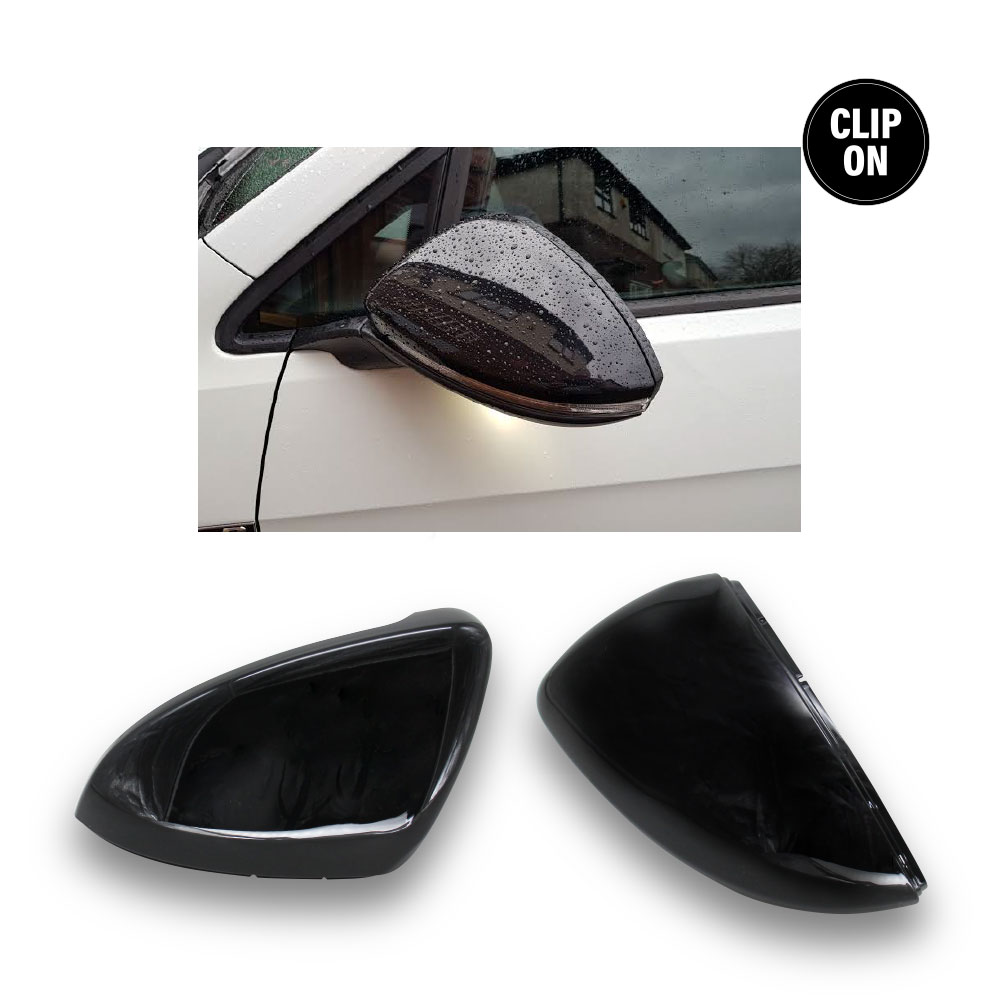 GOLF 7 OE STYLE CLIP ON MIRROR COVER REPLACEMENT GLOSS BLACK-GOLF7MCBK