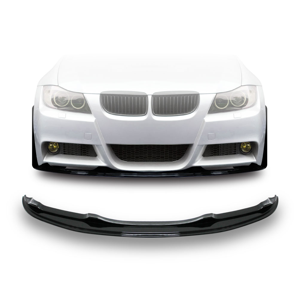 BMW E90 2005+ PRE-FACELIFT M PERFORMANCE SPORT 1 PIECE FRONT LIP GLOSS BLACK-BMWE90FSP05