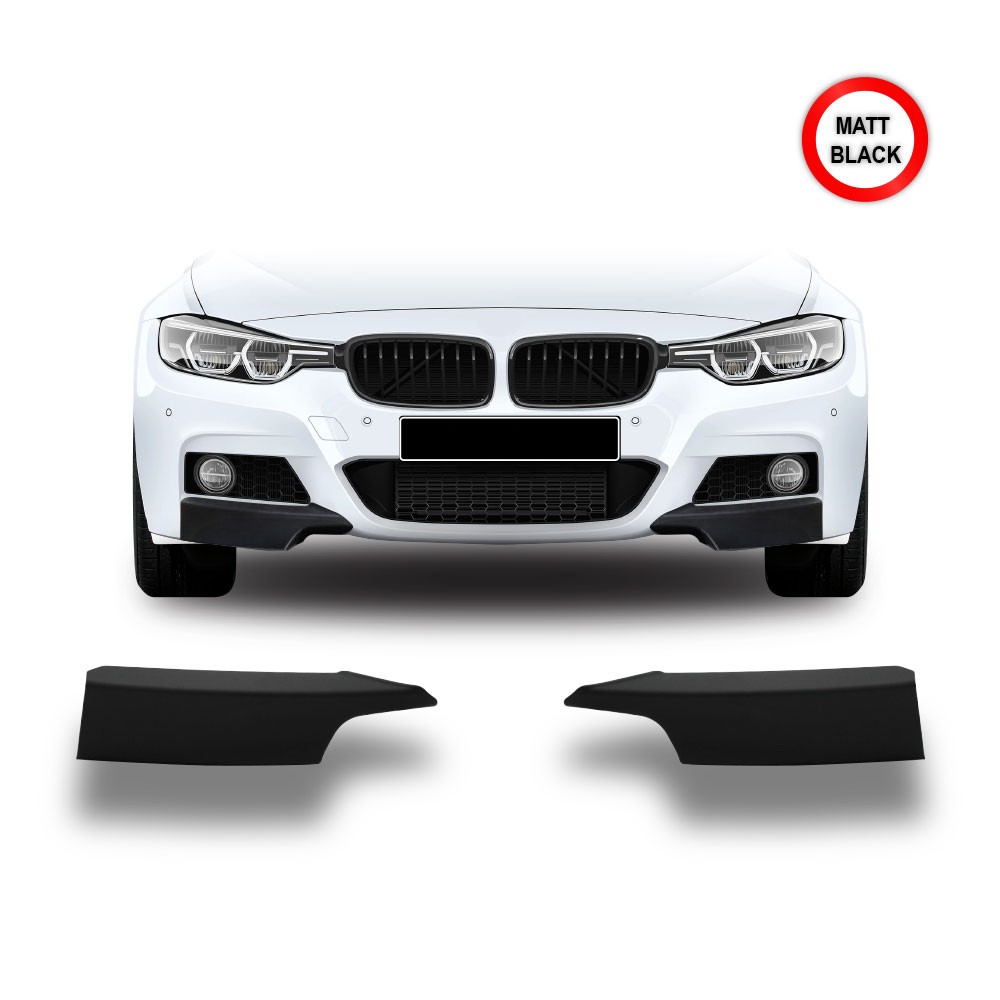 BMW F30 M SPORT FRONT SPLITTERS 2 PIECE MATT BLACK-BMWF30FRSPCHA