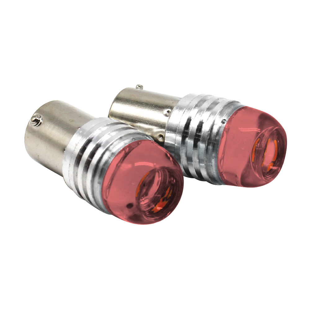 SINGLE CONTACT 3 LED RED BRAKE LIGHT BULB-1156-3LEDRED