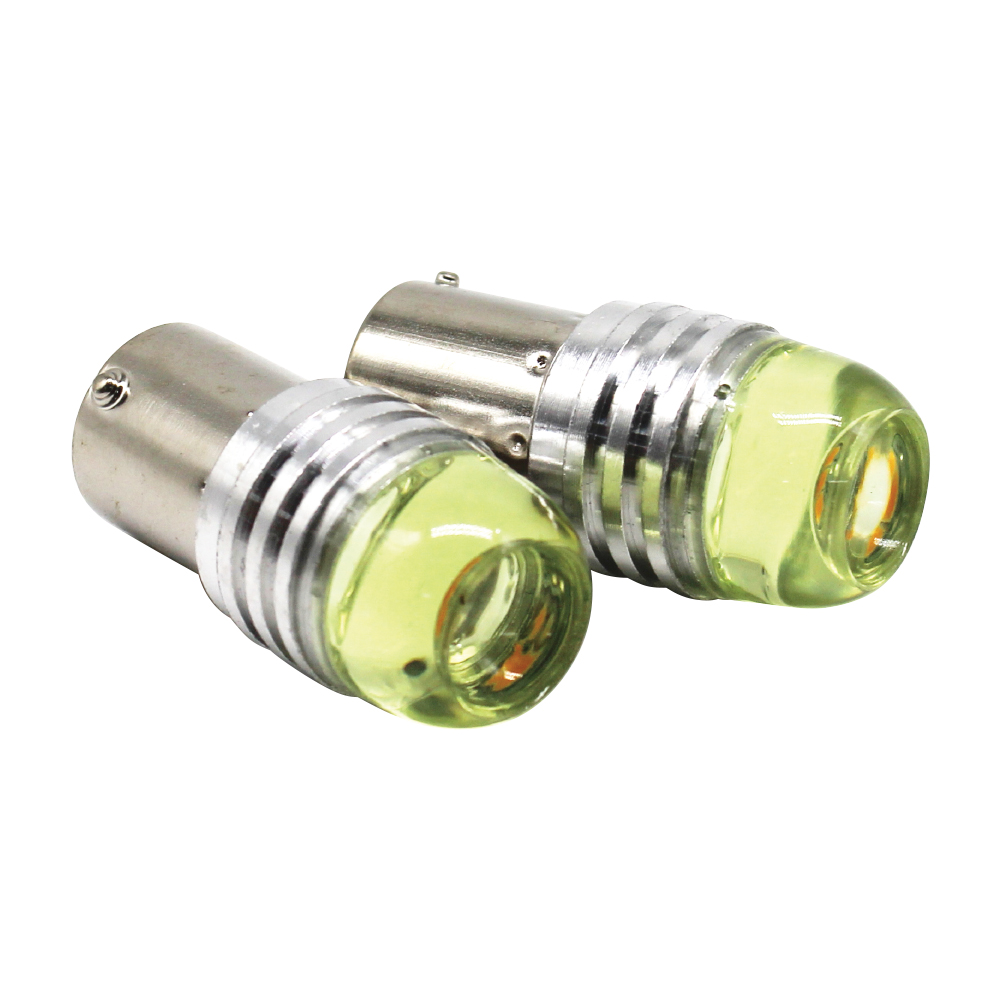 SINGLE CONTACT 3 LED YELLOW BRAKE LIGHT BULB-1156-3LEDYW