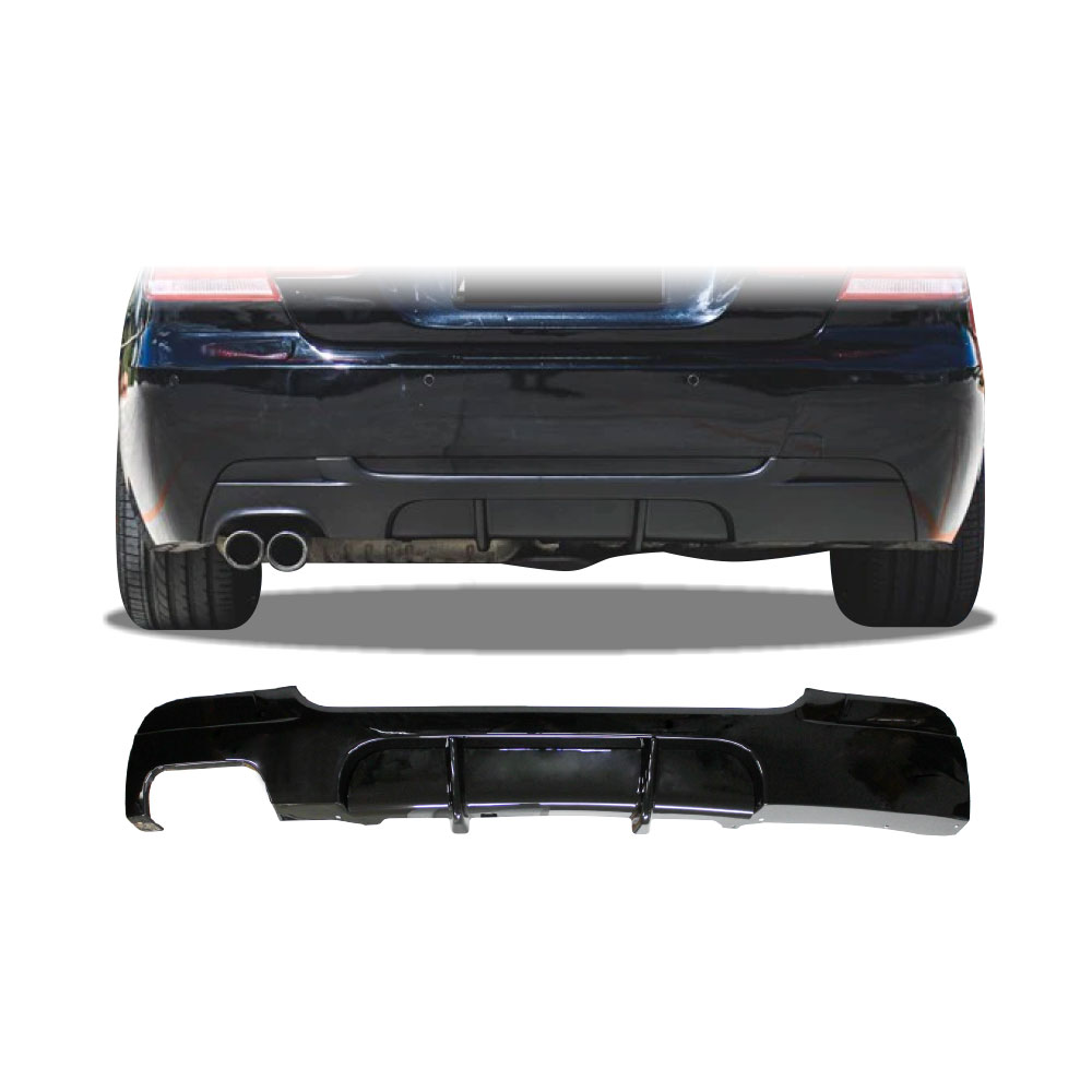 BMW E92 DIFFUSER DOUBLE PIPE SINGLE OUTLET GLOSS BLACK-BMWE92DIFFSD