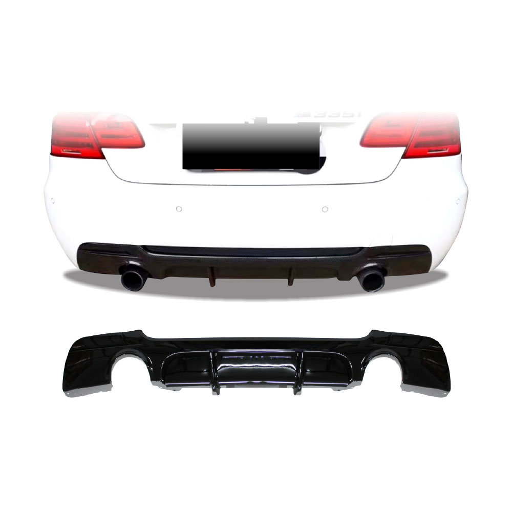 BMW E92 DIFFUSER SINGLE PIPE DOUBLE OUTLET GLOSS BLACK-BMWE92DIFFDS