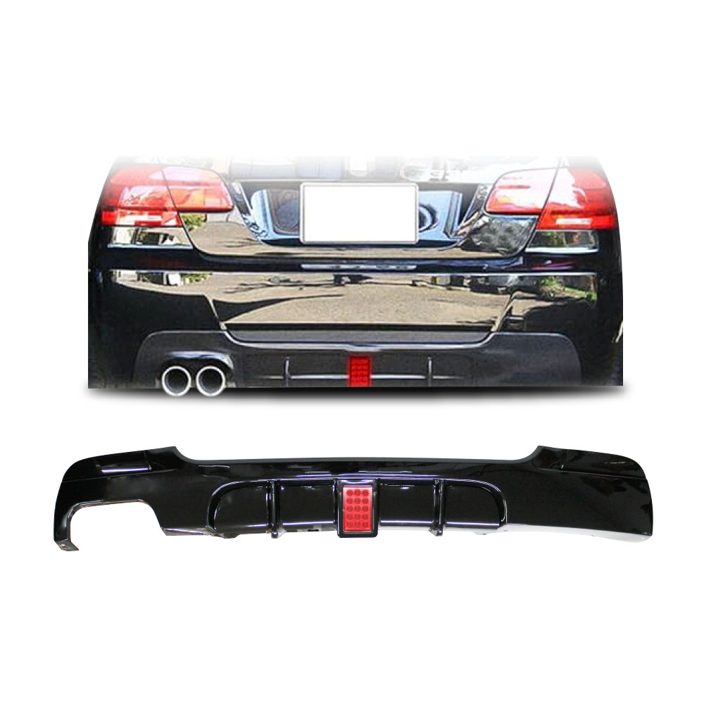 BMW E92 LED DIFFUSER DOUBLE PIPE SINGLE OUTLET GLOSS BLACK-BMWE92DIFFLSD