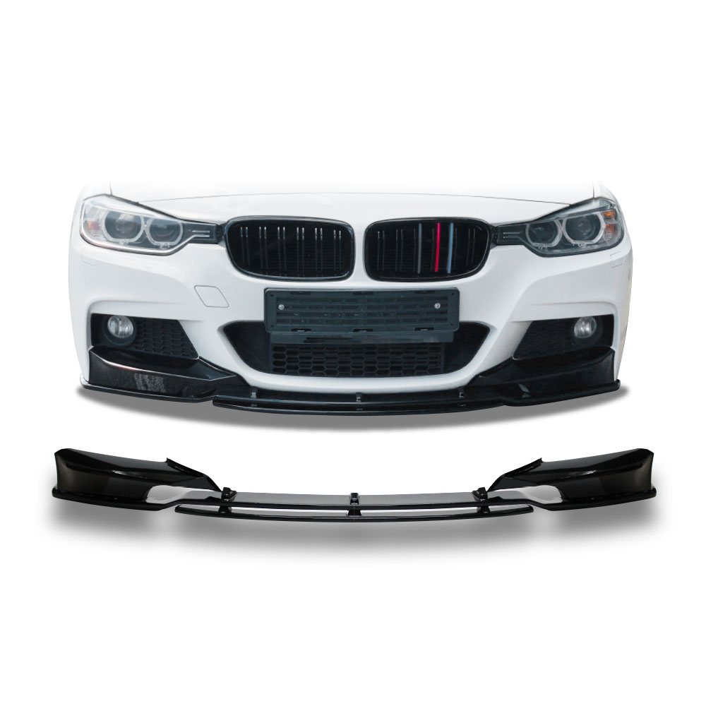 BMW-F30-3D-STYLE-M-PERFORMANCE-4-PIECE-FRONT-LIP-SPOILER-GLOSS-BLACK-BMWF30FSPDS