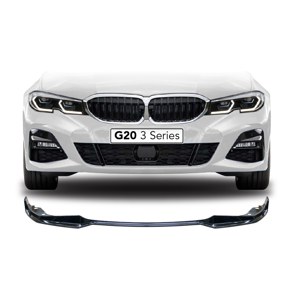 BMW G20 M PERFORMANCE 3 PIECE FRONT LIP GLOSS BLACK-BMWG20FSPMP
