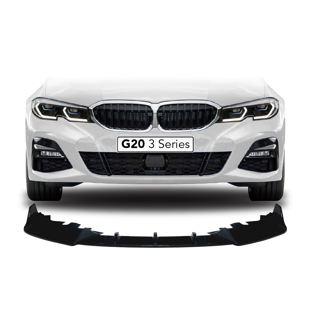 BMW G20 M8 STYLE 3 PIECE FRONT LIP GLOSS BLACK-BMWG20FSPM8