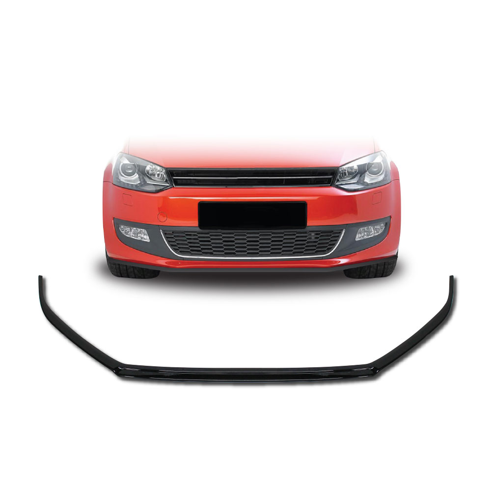 POLO 6C TSI/GTI 2014+ 1 PIECE FRONT LIP SPOILER GLOSS BLACK-PFSP9F1PC