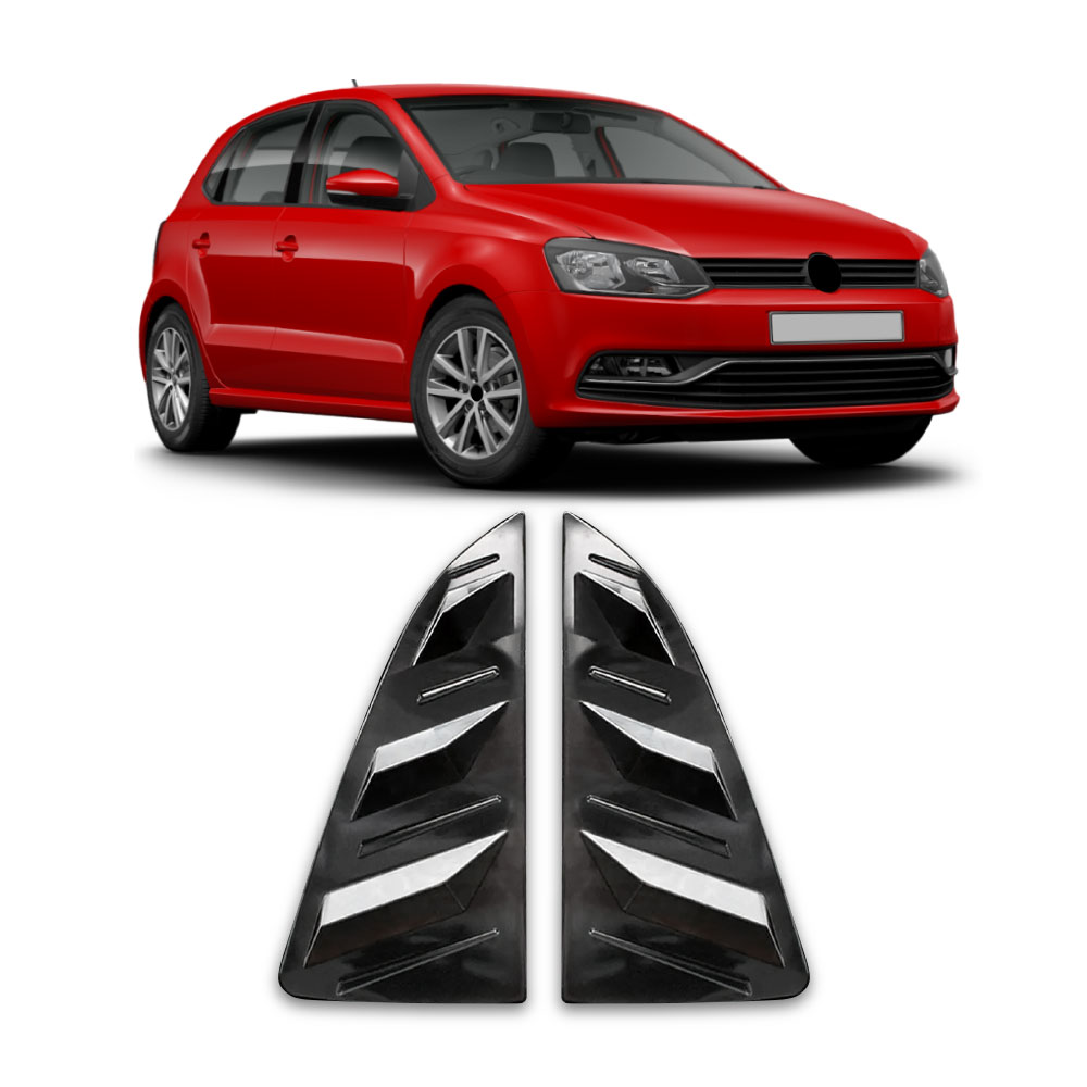 POLO 6R & 6C TSI/GTI QUARTER GLASS WINDOW LOUVERS GLOSS BLACK