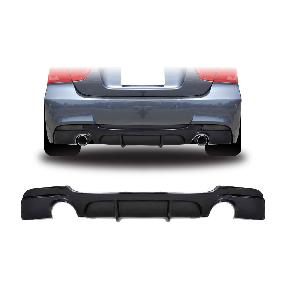 BMW E90 MTEK DIFFUSER SINGLE PIPE DOUBLE OUTLET GLOSS BLACK-BMWE90DIFFDS