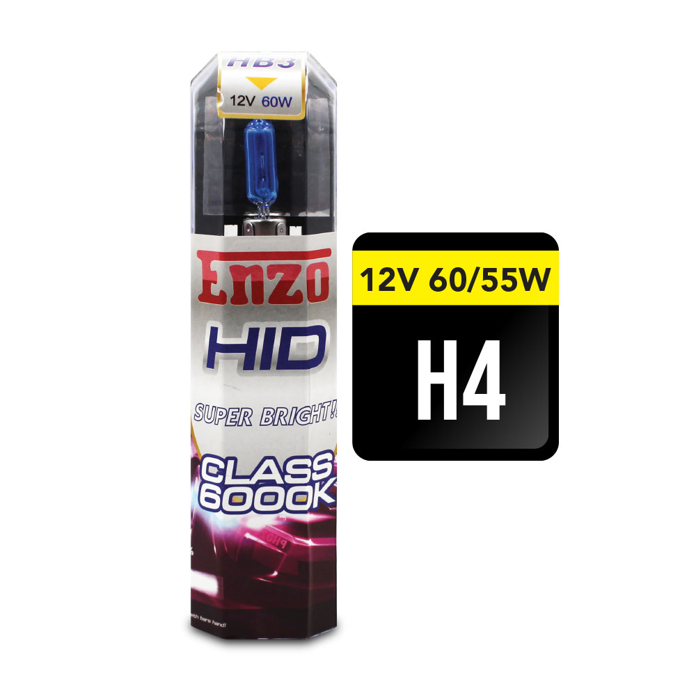 H4 ENZO 60-55 WATT SUPER WHITE HALOGEN BULBS (OLD PACKAGING)-H4PLASMA