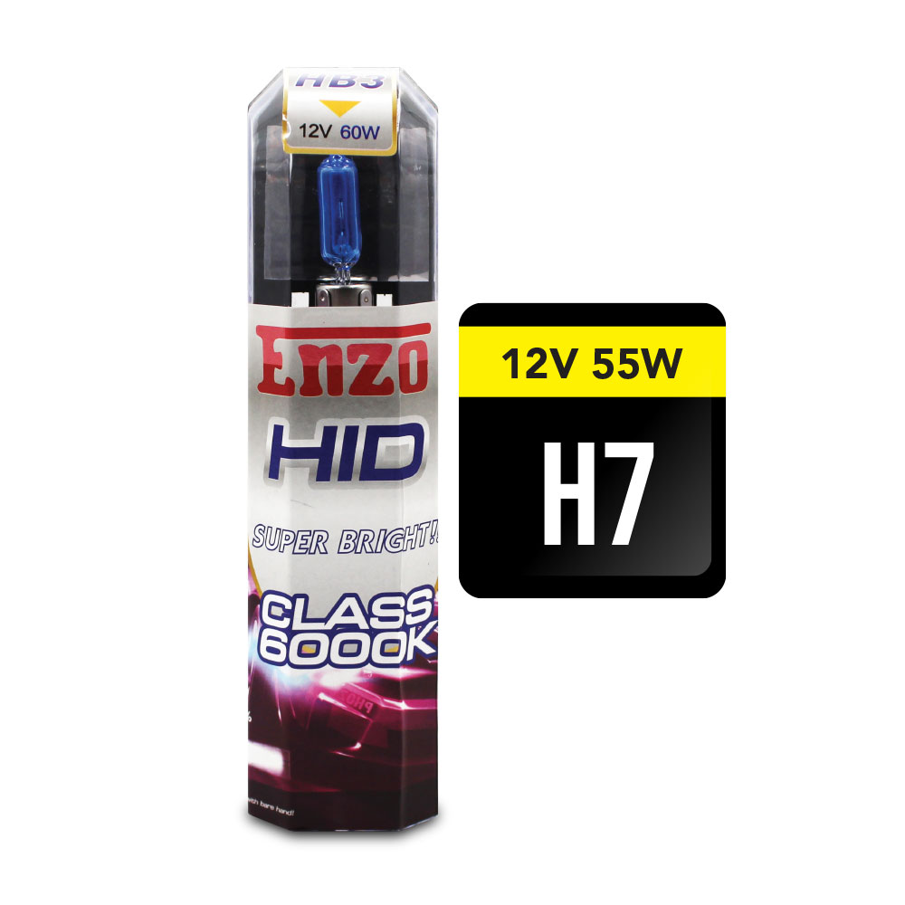 H7 ENZO 55 WATT SUPER WHITE HALOGEN BULBS-H7PLASMA