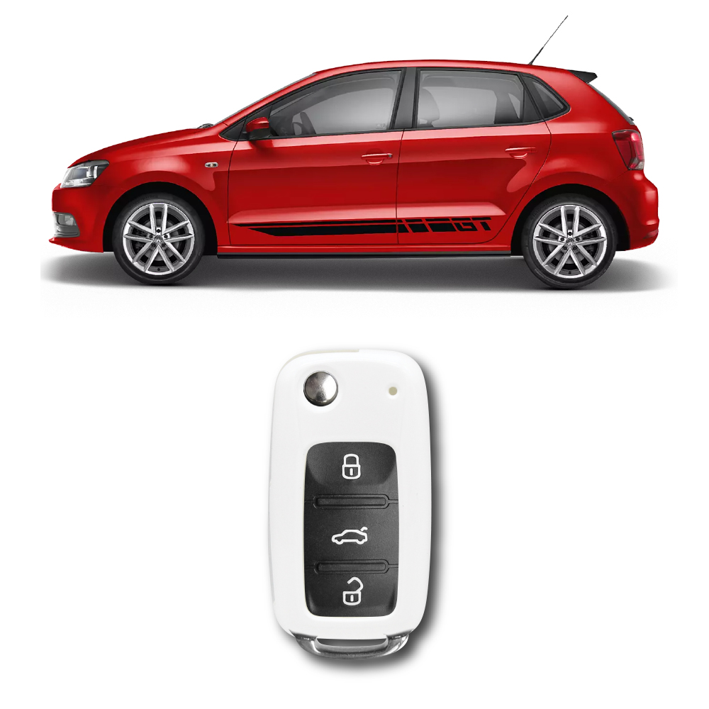 VW POLO 6 & VIVO METALLIC ICE WHITE HARD SHELL KEY POUCH – AutoTech ...