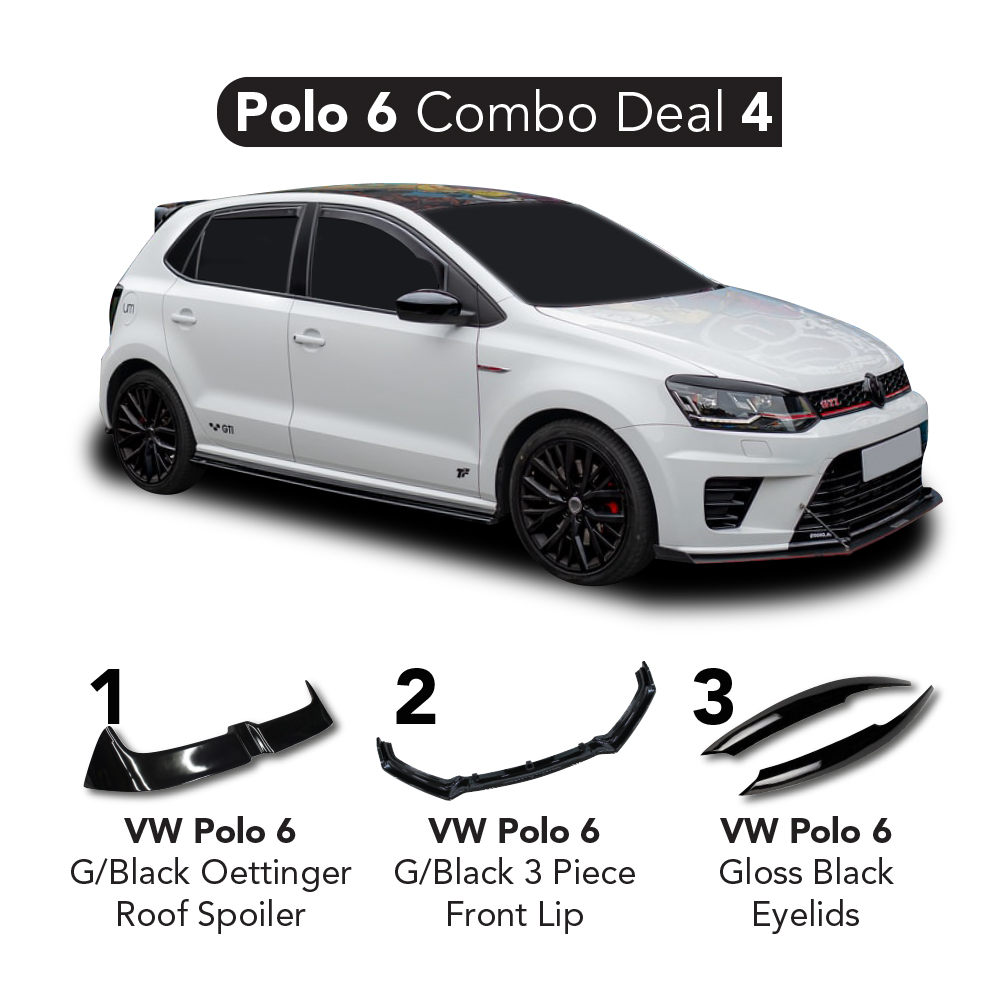 POLO 6 COMBO DEAL 4, OETTINGER ROOF SPOILER, 3 PIECE FRONT LIP & EYELIDS