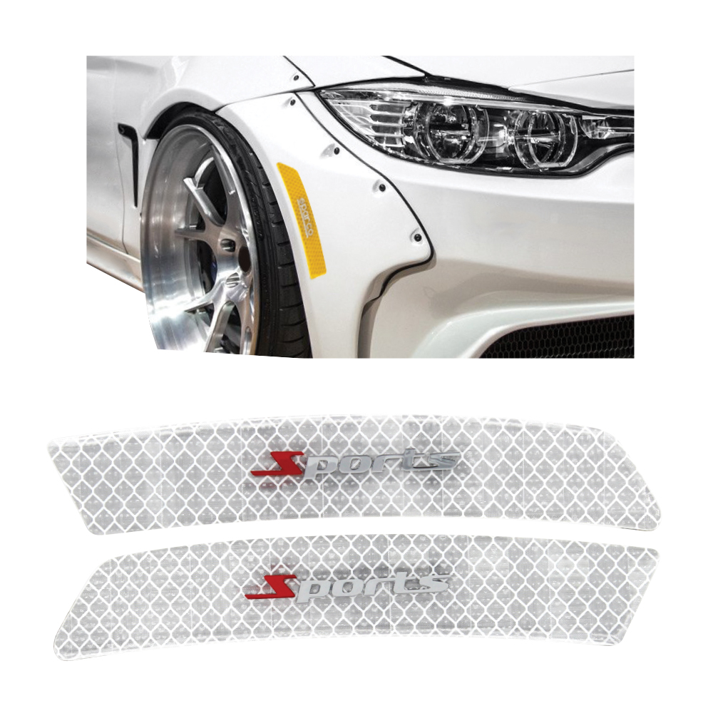 SPORT HONEYCOMBE BUMPER REFLECTORS WHITE 2 PIECE SET-RFTBPSPT