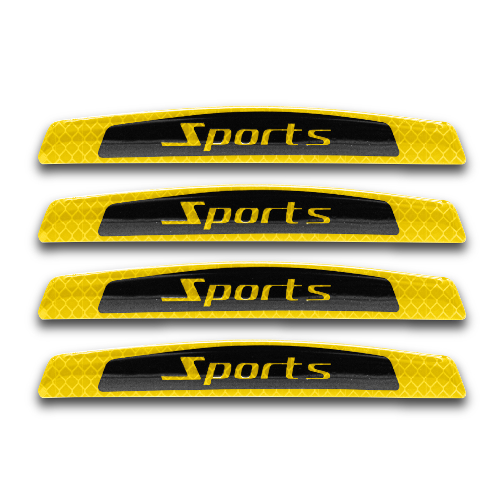 SPORTS HONEYCOMBE DOOR GUARD REFLECTORS 4 PIECE YELLOW-RFTDGHCSPTY