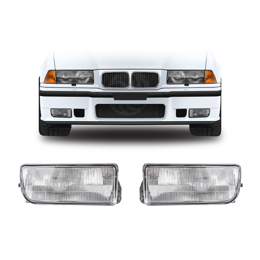 BMW E36 OE STYLE CLEAR FOG LIGHTS 2 PIECE SET-SLBME36S