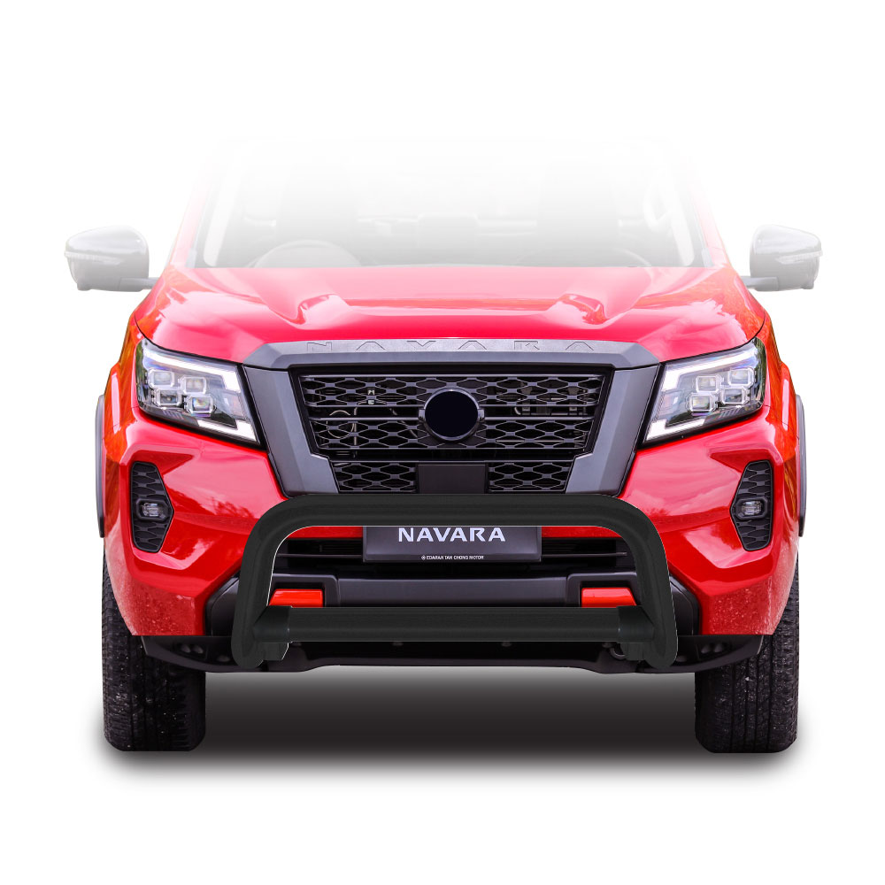 NAVARA 2021+ PRO 4X AW 3 INCH NUDGE BAR POWDER COATED BLACK-NBBKANAV21