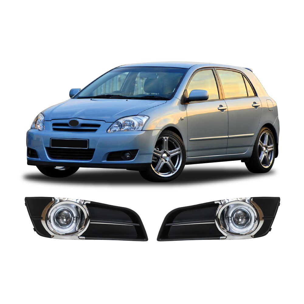 RUN X 2005+ FACELIFT FOG LIGHTS WITH CHROME HOLDERS + WIRING-SLTOY010BK