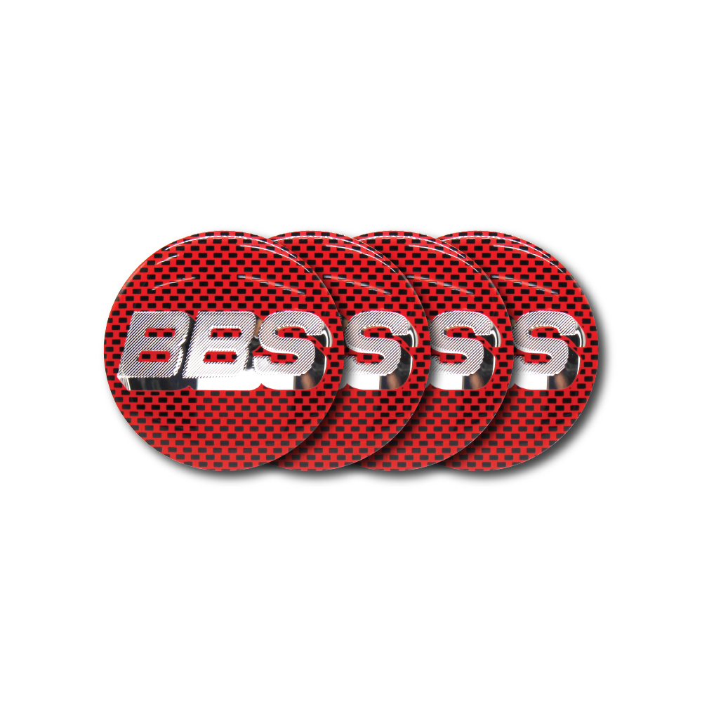 BBS RED CHECKERED CENTER CAP DECALS 56mm-DECAL1