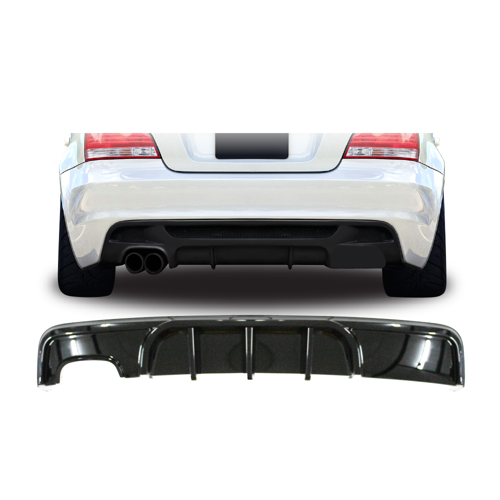 BMW E82 M PERFORMANCE DIFFUSER DOUBLE PIPE SINGLE OUTLET GLOSS BLACK-BMWE82DIFFMP